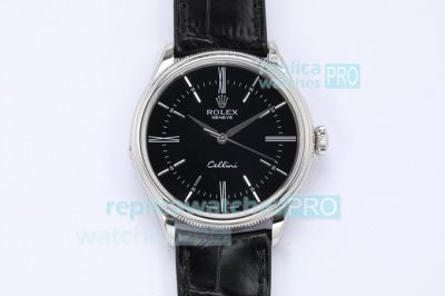 EWF Swiss Rolex Cellini Replica Watch 39MM SS Black Dial